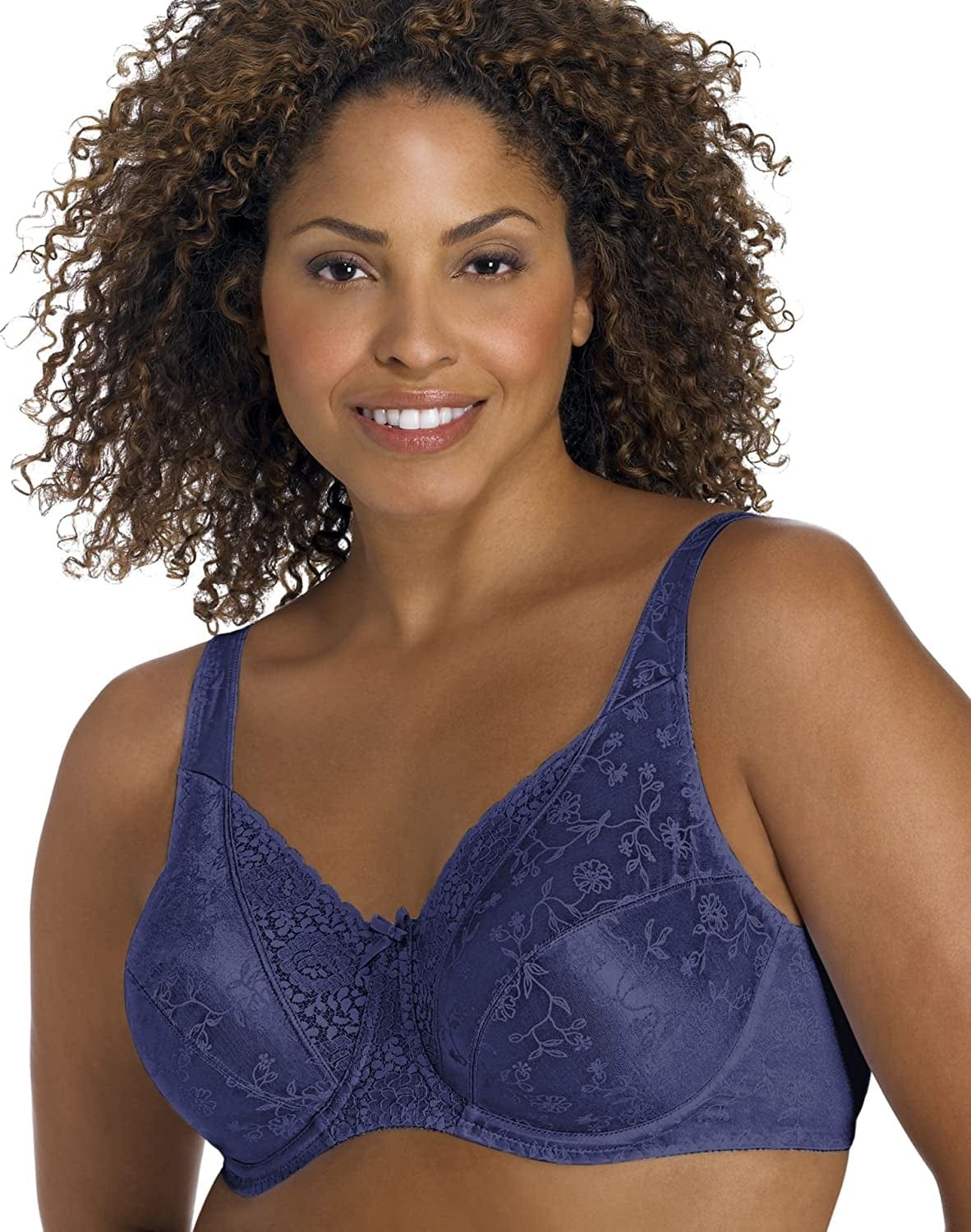 Playtex Women'S Secrets Love My Curves Signature Floral Underwire Full Coverage Bra US4422 Zen Blue / 36DD