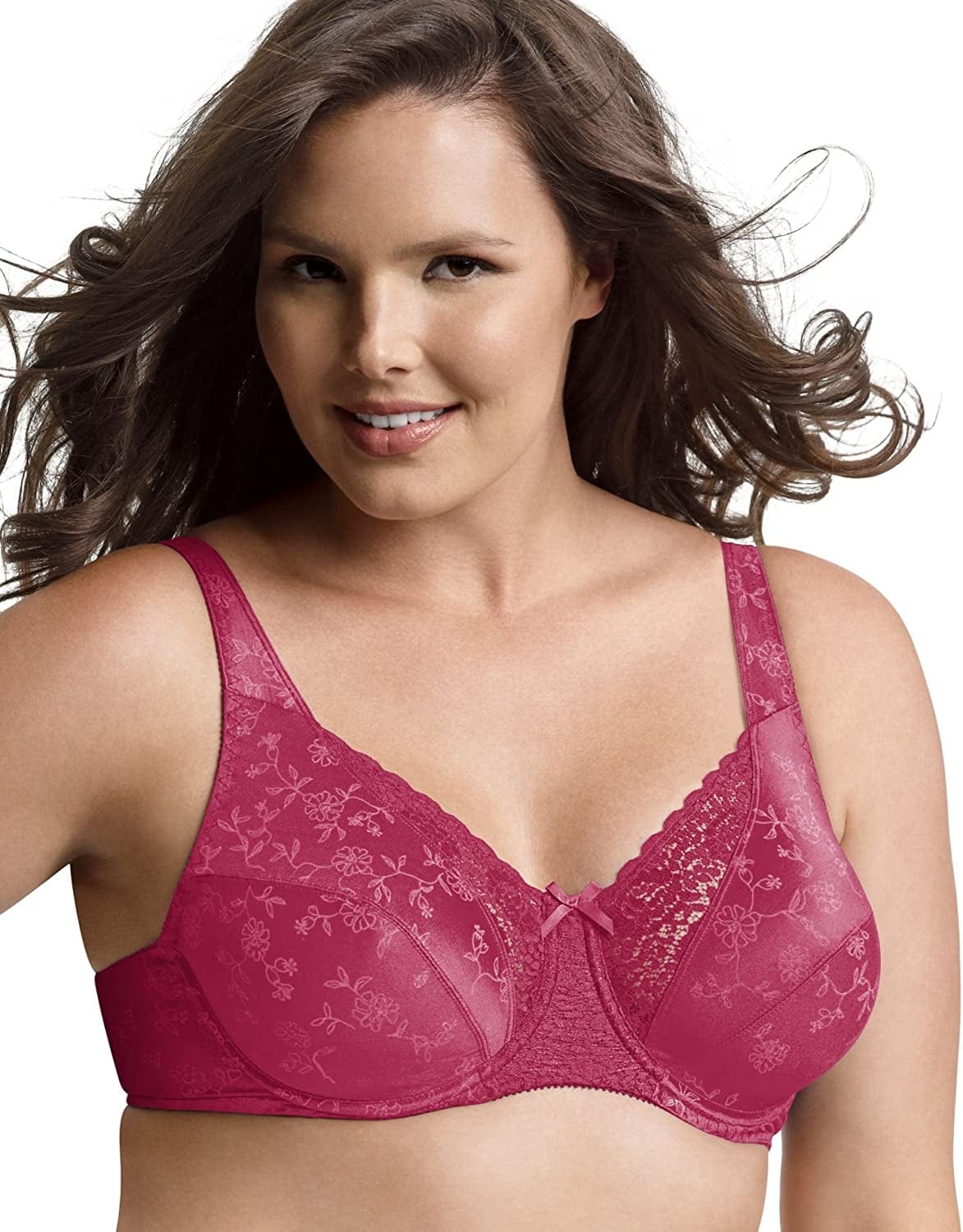 Playtex Women'S Secrets Love My Curves Signature Floral Underwire Full Coverage Bra US4422 Signature Berry / 38D