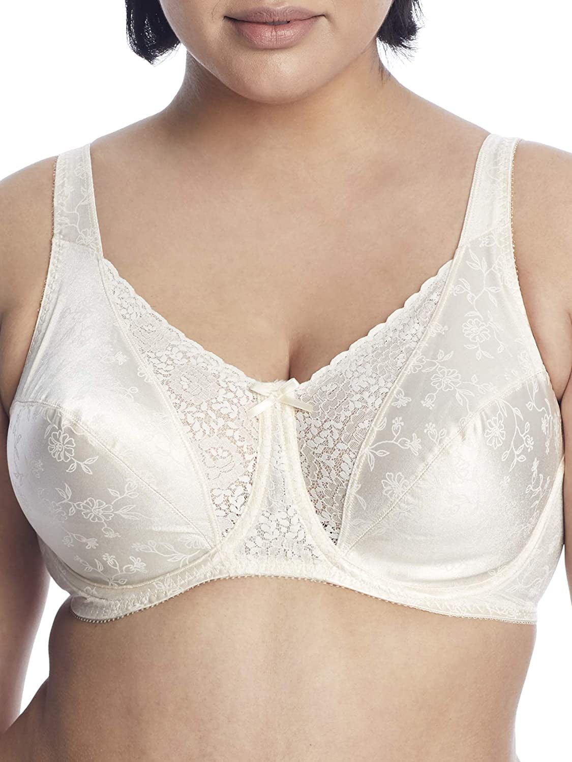 Playtex Women'S Secrets Love My Curves Signature Floral Underwire Full Coverage Bra US4422 Natural Beige / 48D
