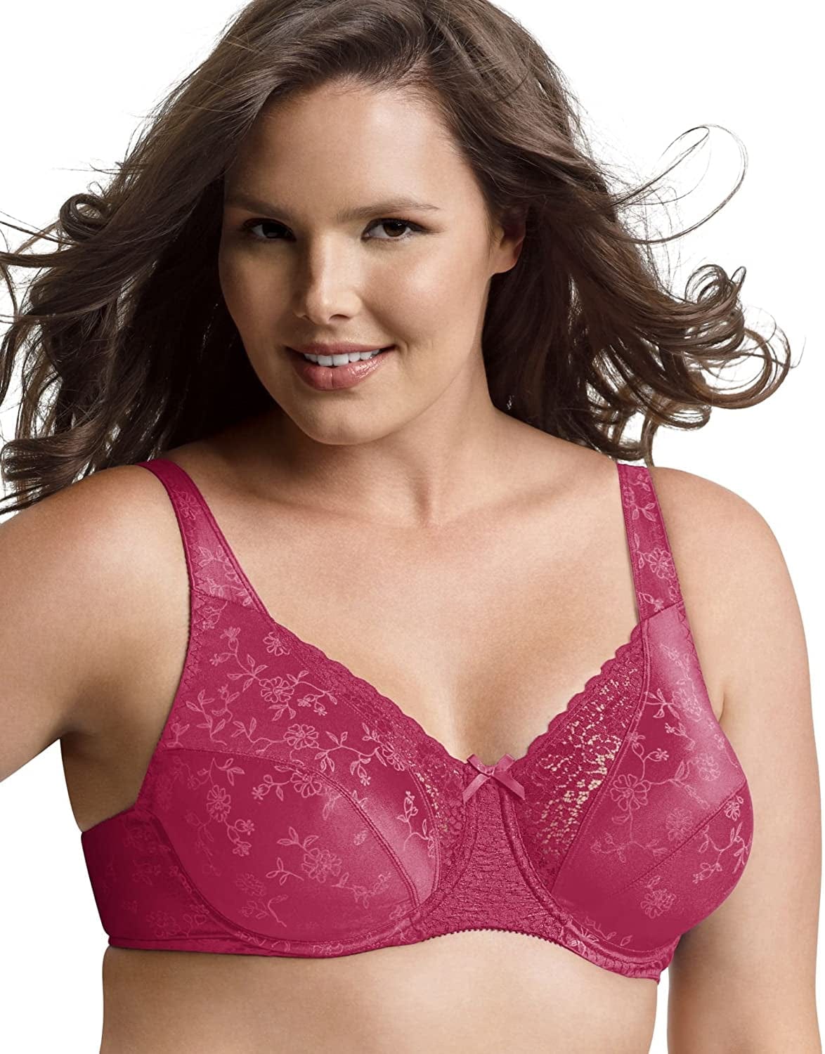 Playtex Women'S Secrets Love My Curves Signature Floral Underwire Full Coverage Bra US4422 Signature Berry / 42DD