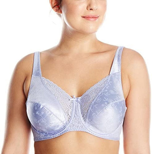 Playtex Women'S Secrets Love My Curves Signature Floral Underwire Full Coverage Bra US4422 Peri Blue / 38DD