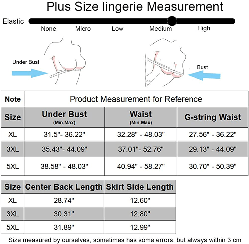 Plus Size Lingerie for Women Lace Black Babydoll Sexy Mesh High Waisted Nightdress Strappy Exotic Sleepwear Apparel & Accessories > Clothing > Underwear & Socks > Lingerie Kylie Max