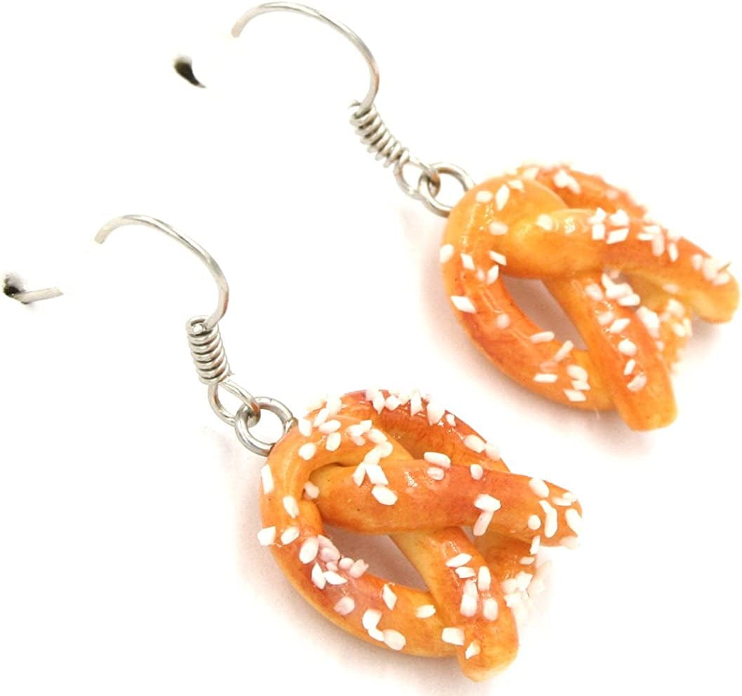 Polymer Clay Handmade Freshly Baked Pretzels Earrings