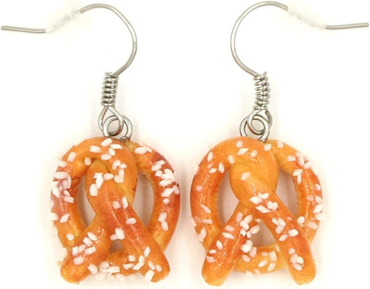 Polymer Clay Handmade Freshly Baked Pretzels Earrings