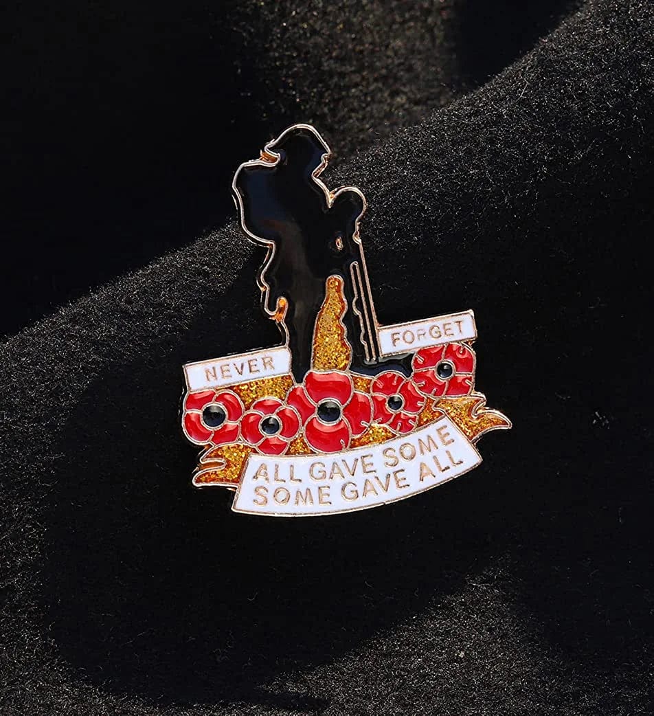 Poppy Enamel Pins for Veterans Memorial Day Military Patriotic Brooch Lapel Pin Solider Remembrance Day Jewelry Memorial Gifts