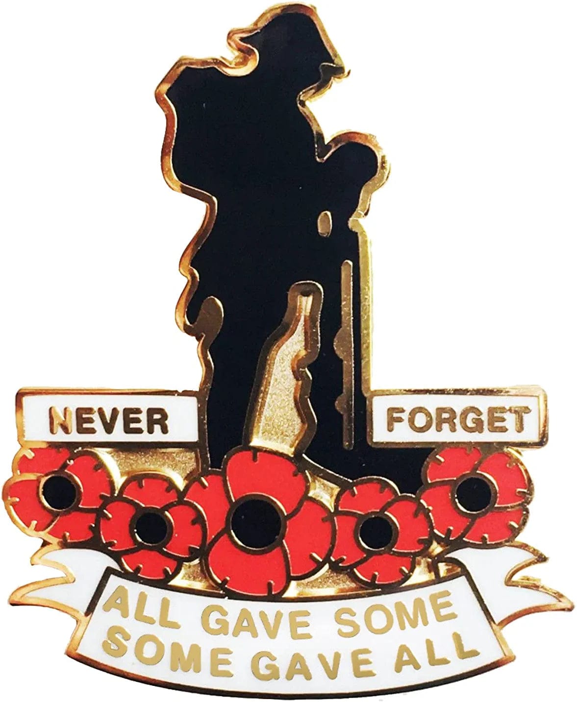 Poppy Enamel Pins for Veterans Memorial Day Military Patriotic Brooch Lapel Pin Solider Remembrance Day Jewelry Memorial Gifts