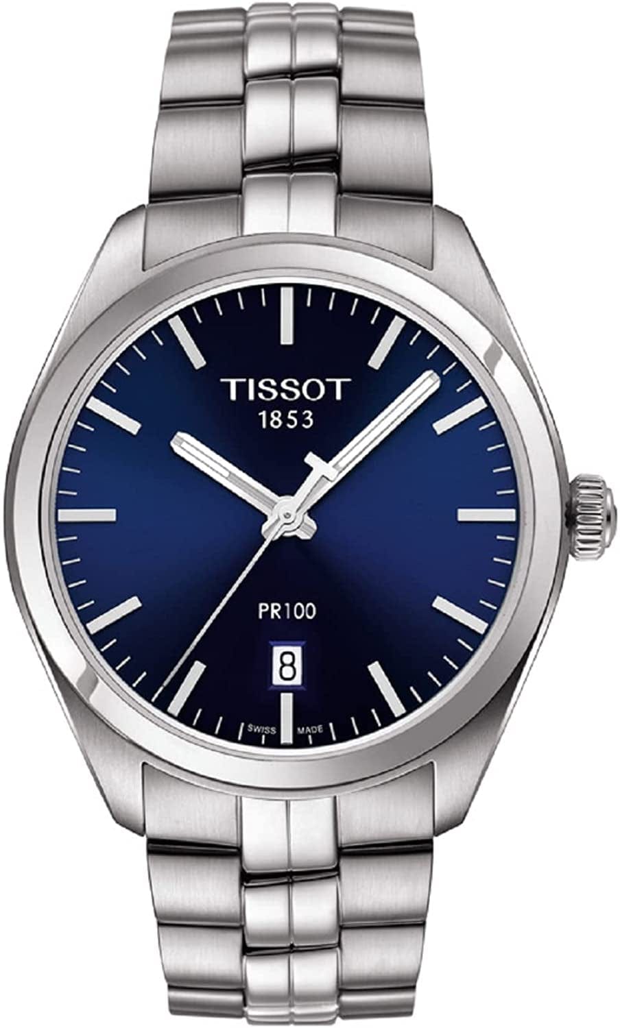 PR 100 Blue Dial Stainless Steel Quartz Men'S Watch T1014101104100