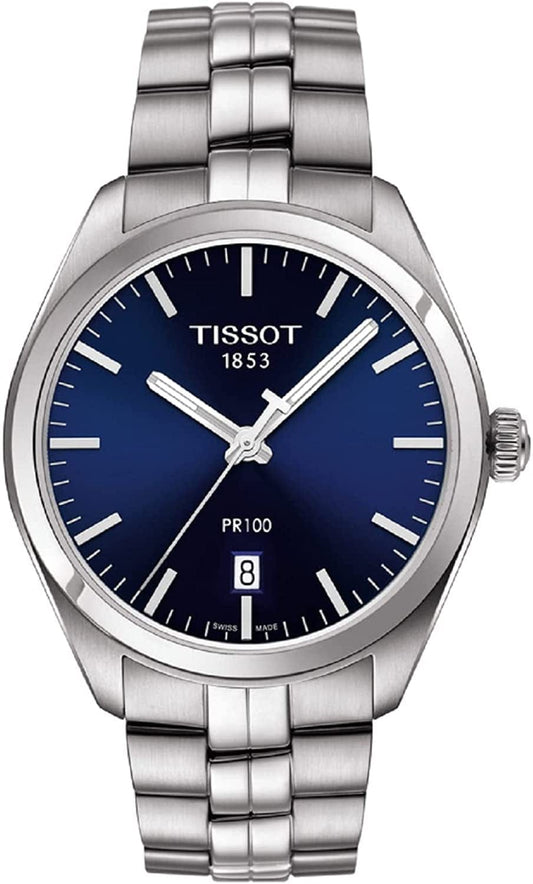 PR 100 Blue Dial Stainless Steel Quartz Men'S Watch T1014101104100