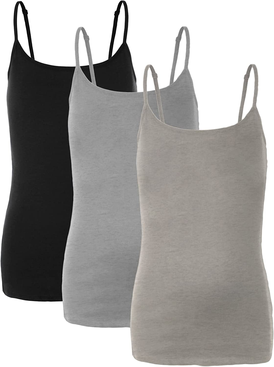 Preteen Training Bra Camisole Wireless Built in Fabric Support Cami 3pk - Black, H Gray, Oat / Small