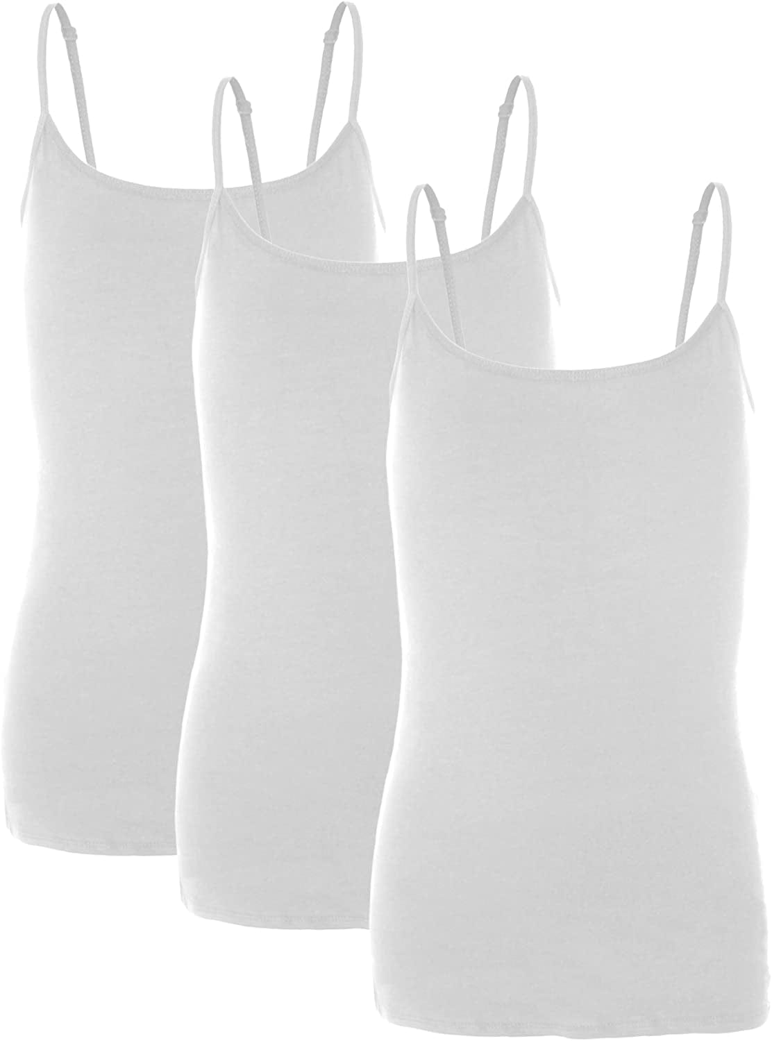 Preteen Training Bra Camisole Wireless Built in Fabric Support Cami 3pk - White, White, White / Small
