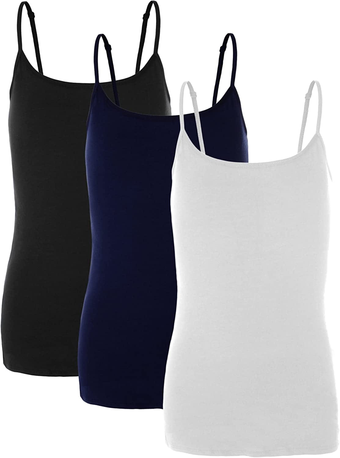 Preteen Training Bra Camisole Wireless Built in Fabric Support Cami 3pk - Black, Navy, White / Small