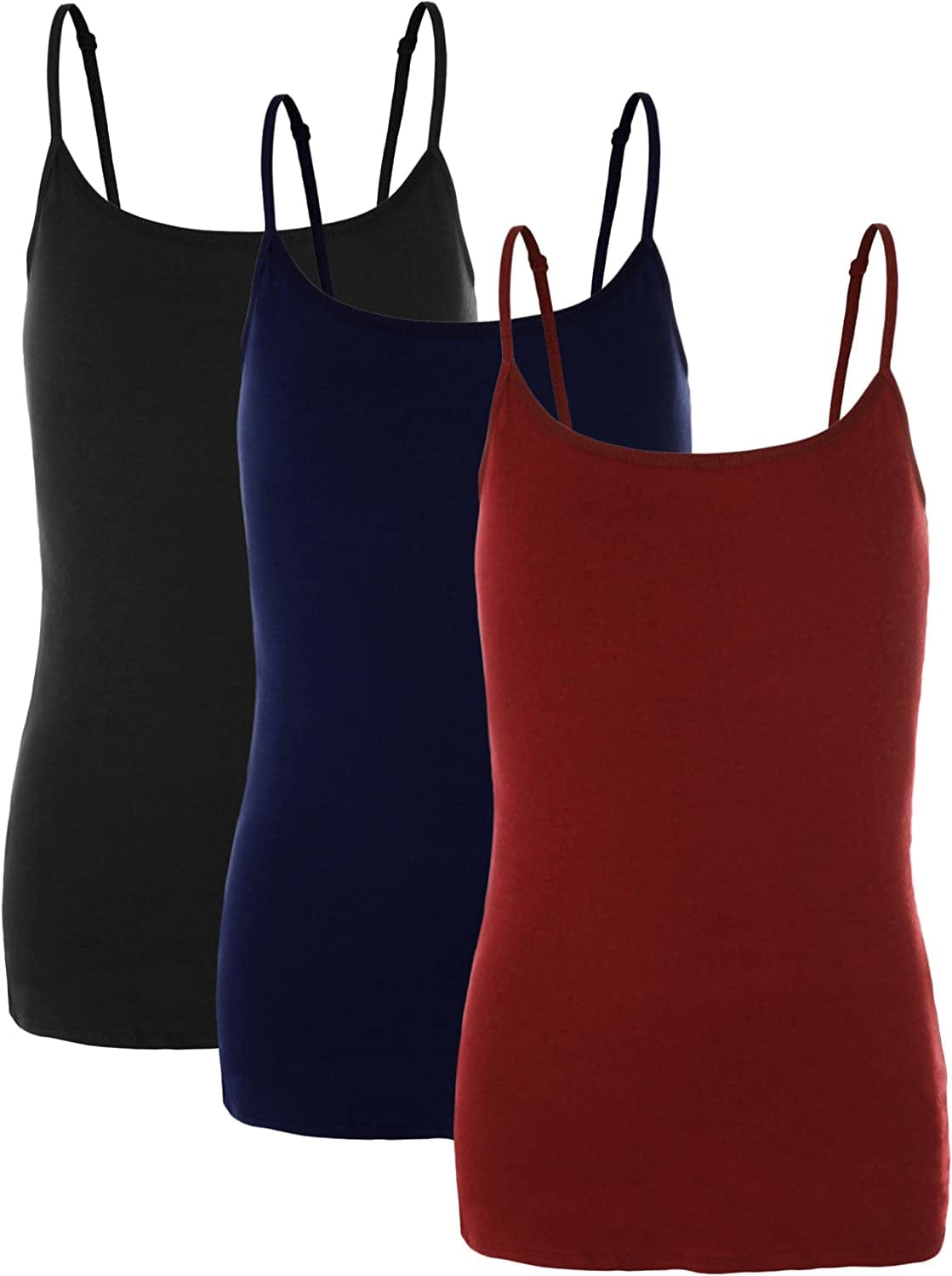Preteen Training Bra Camisole Wireless Built in Fabric Support Cami 3pk - Black, Navy, Red / Small