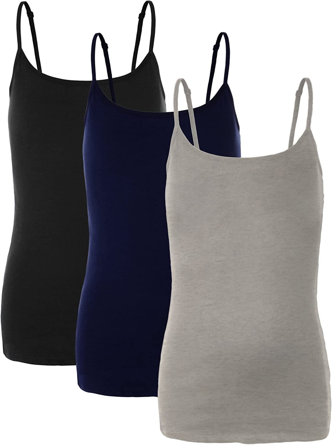 Preteen Training Bra Camisole Wireless Built in Fabric Support Cami 3pk - Black, Navy, Oat / Medium