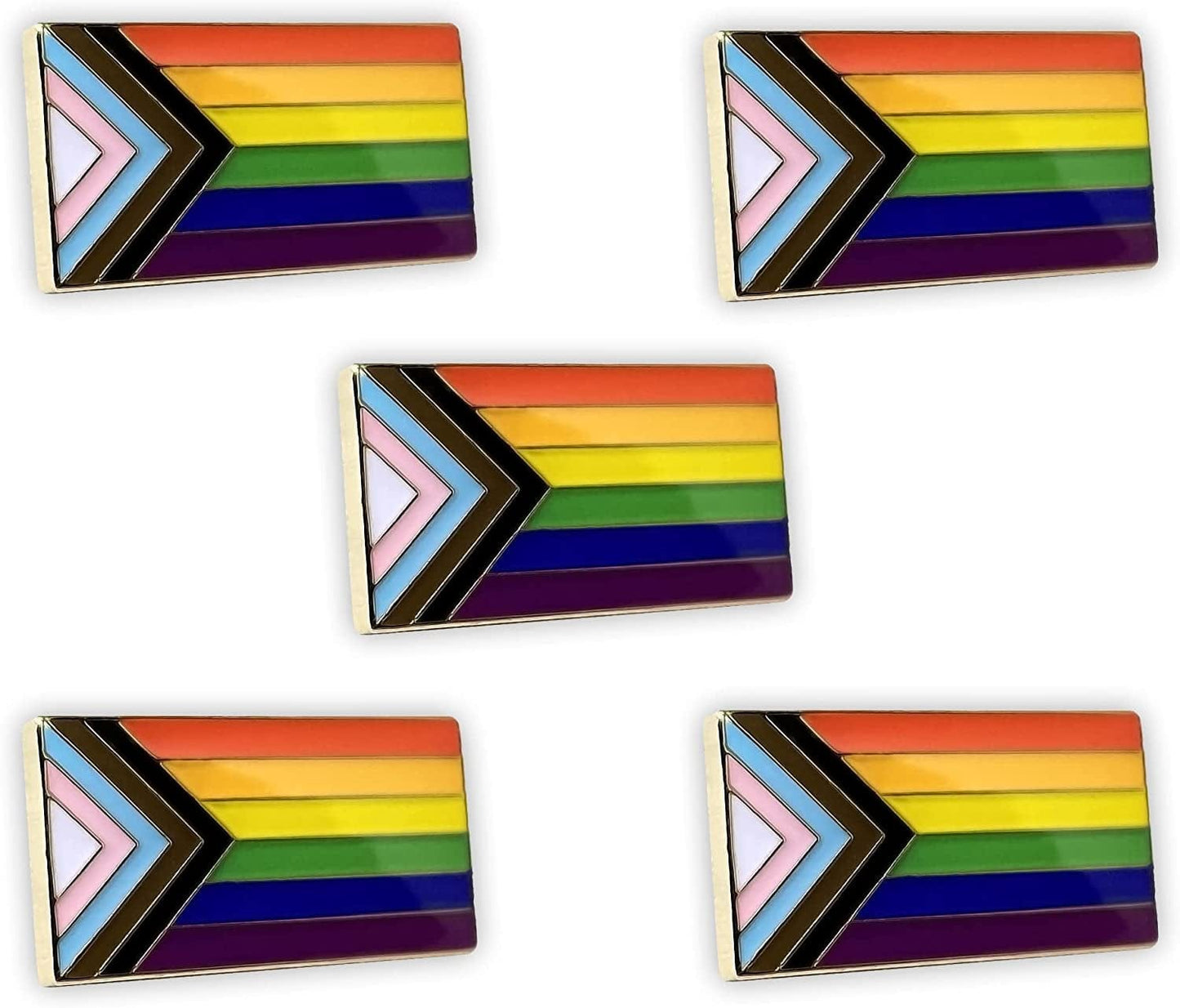 Progress Pride Flag LGBTQ Lapel Pin - LGBT Badge Equality Gay Lesbian Bisexual Transgender Supports Rainbow Brooch 5