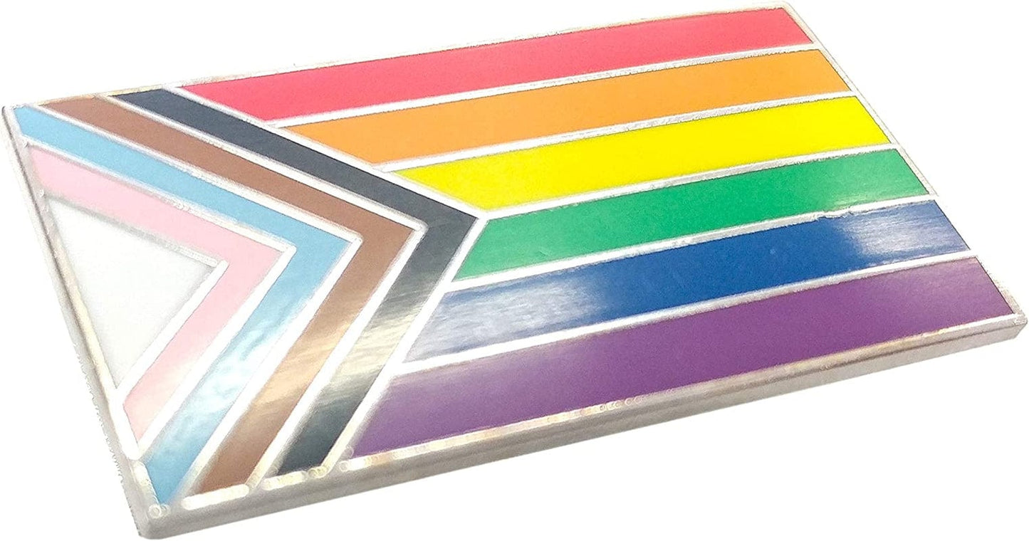 Progress Pride Flag LGBTQ POC Transgender Flag Enamel Pin - Lapel or Fabric Pin