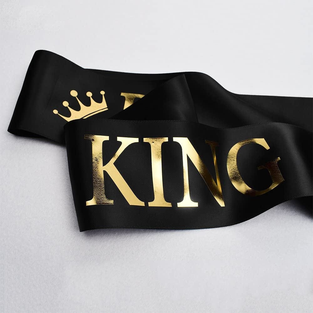 "Prom King" And"Prom Queen" Sashes - Graduation Party School Party Accessories, Black with Gold Print Apparel & Accessories > Clothing Accessories > Sashes TTCOROCK