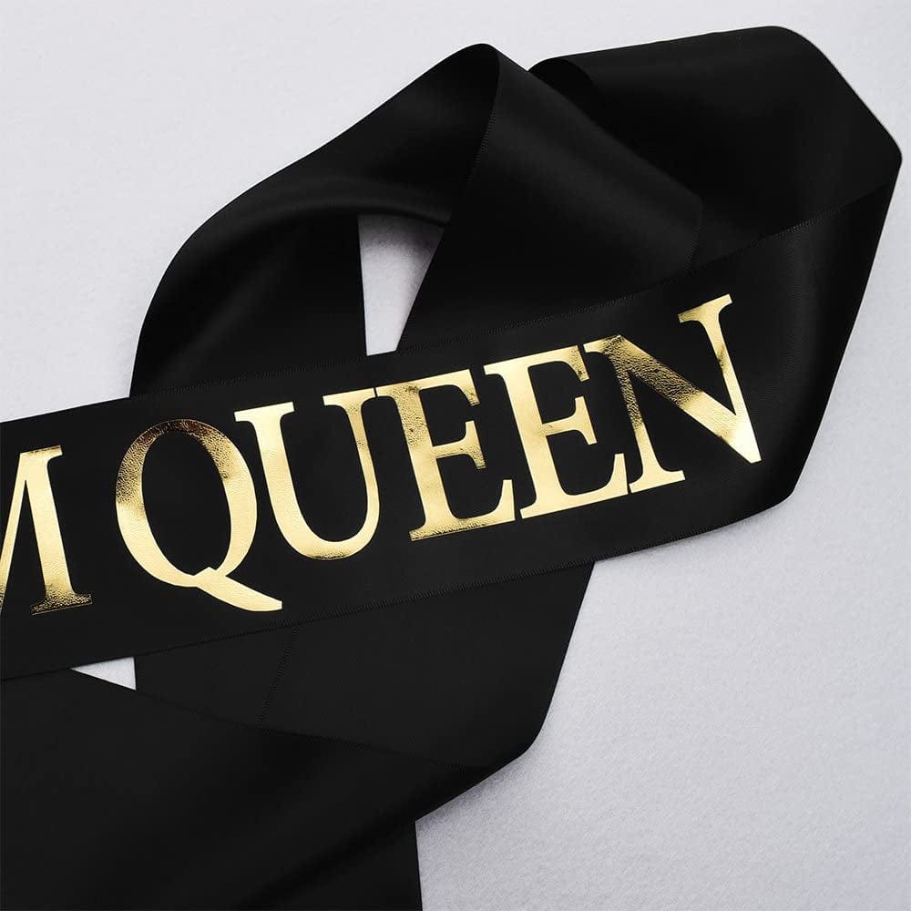 "Prom King" And"Prom Queen" Sashes - Graduation Party School Party Accessories, Black with Gold Print Apparel & Accessories > Clothing Accessories > Sashes TTCOROCK