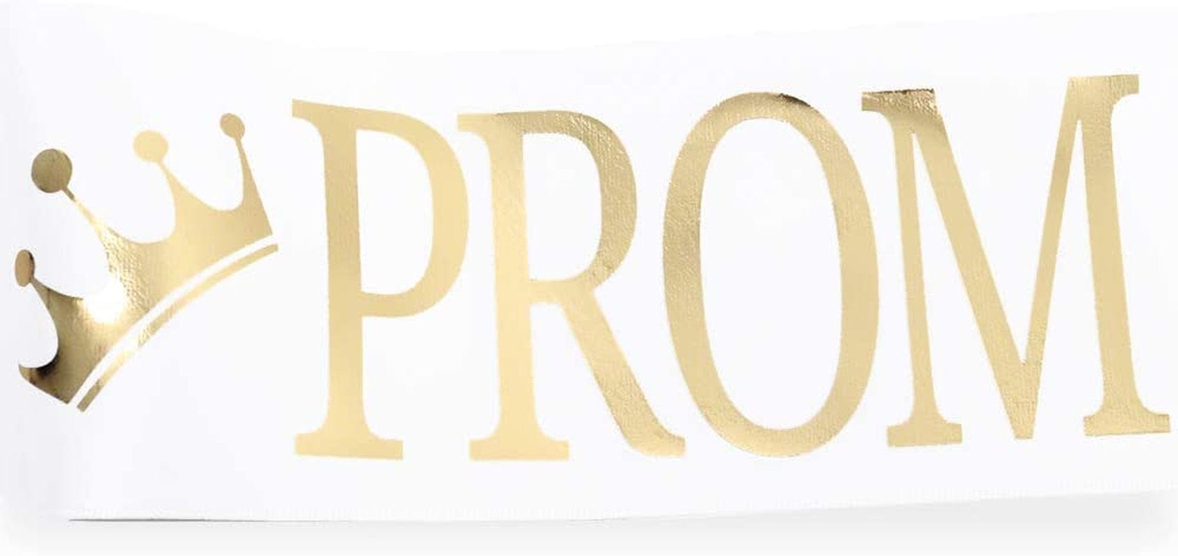 "Prom Royalty" Sash - School Dance Graduation Party School Party Accessories, White with Gold Print Apparel & Accessories > Clothing Accessories > Sashes TTCOROCK