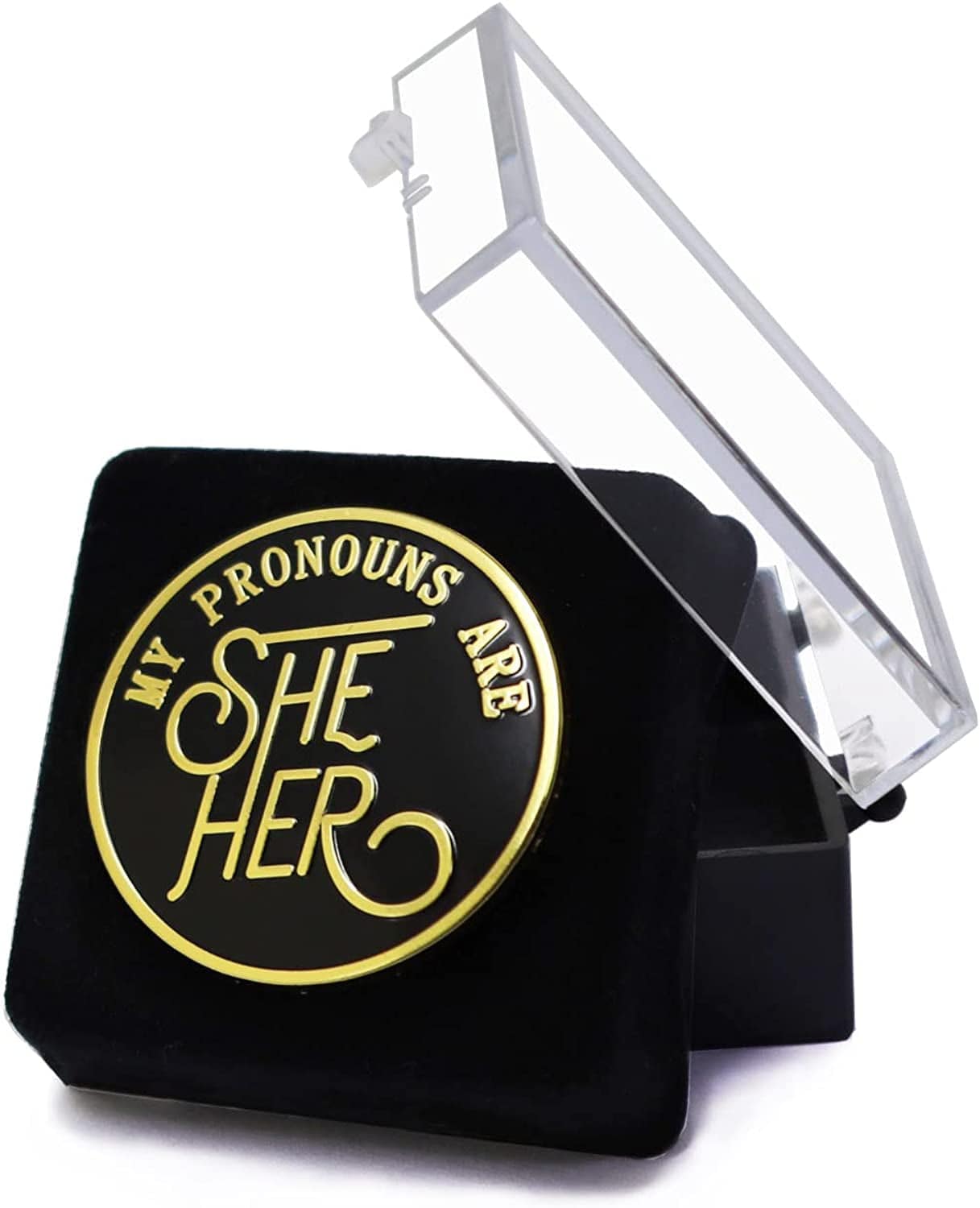 Pronoun Pins, My Pronouns Are Gender Identity Pins, Non Binary Pronoun Pin Stainless Steel, Pronouns Enamel Pin for Backpack, Lapel, Hat, Gifts She/Her