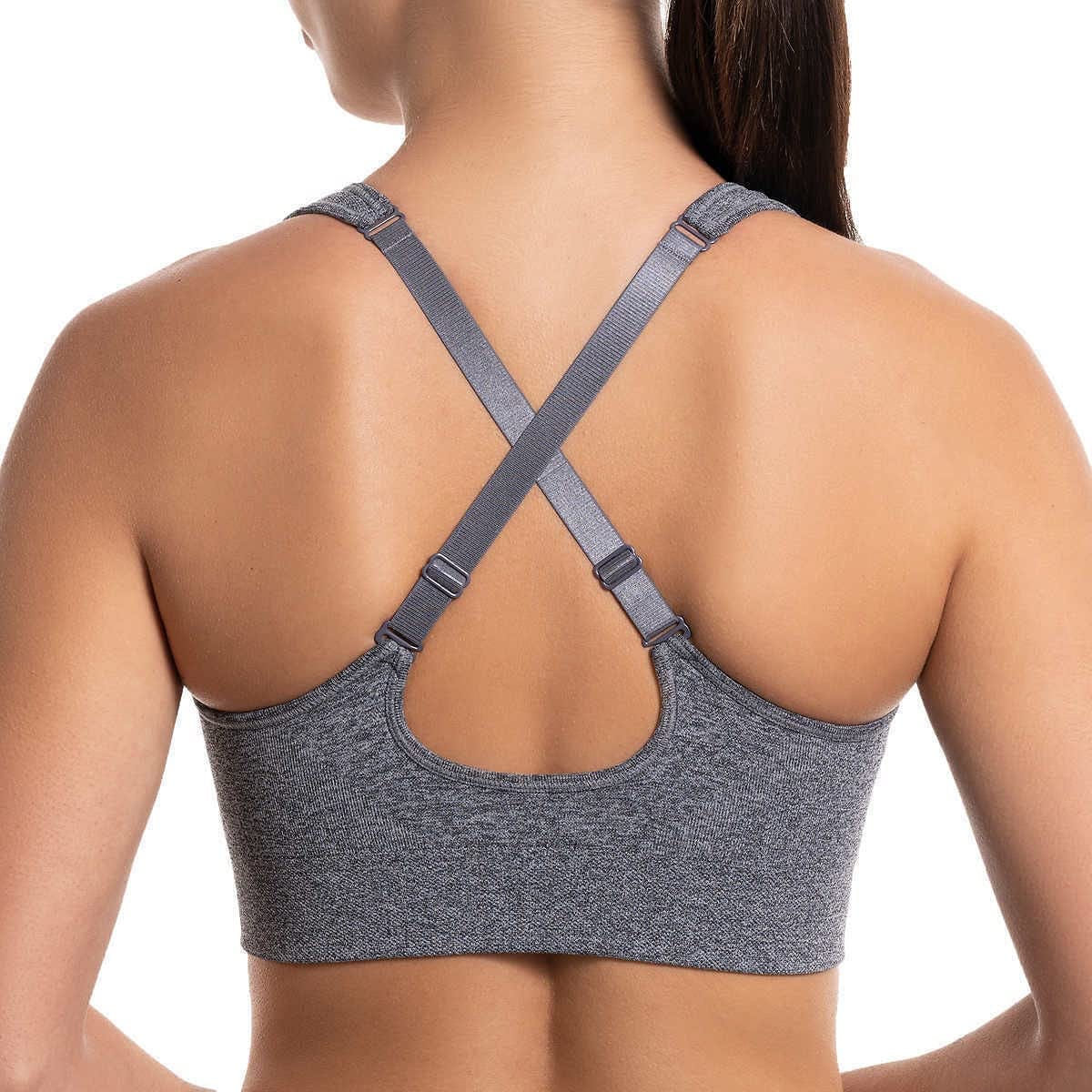 PUMA Women’S Seamless Convertible Sports Bra, 2-Pack Black/Gray / Medium