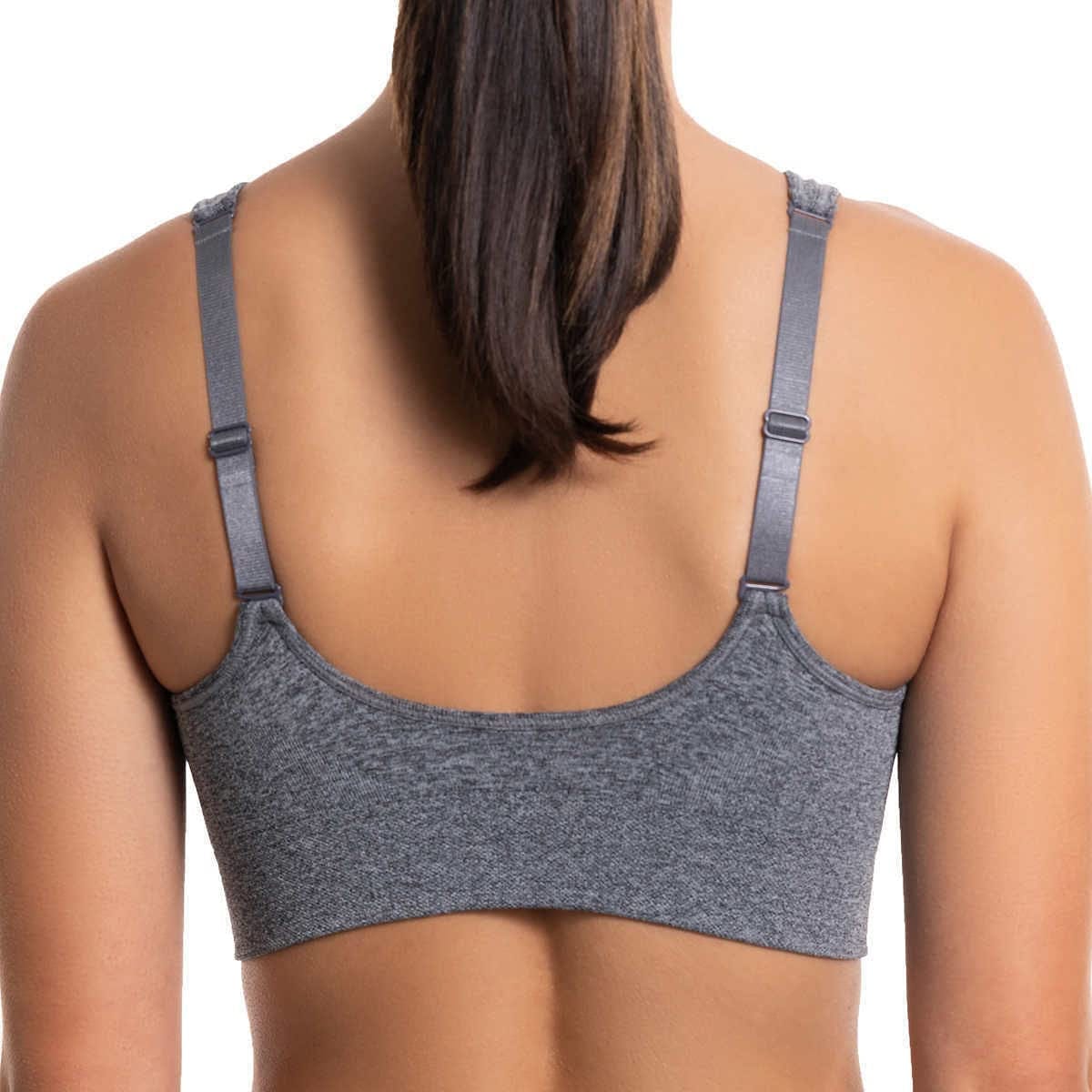 PUMA Women’S Seamless Convertible Sports Bra, 2-Pack Black/Gray / Medium