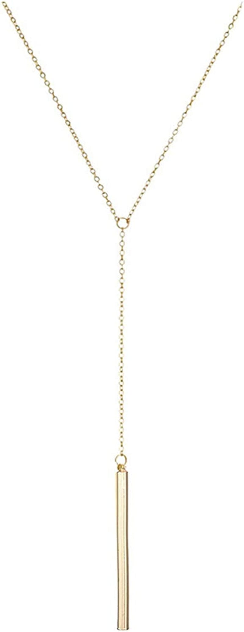 Punk Simple Style Gold/Silver Plated Lightning Long Exaggerated Square Geometric Stick Drop Dangle Earring for Women K-gold bar necklace