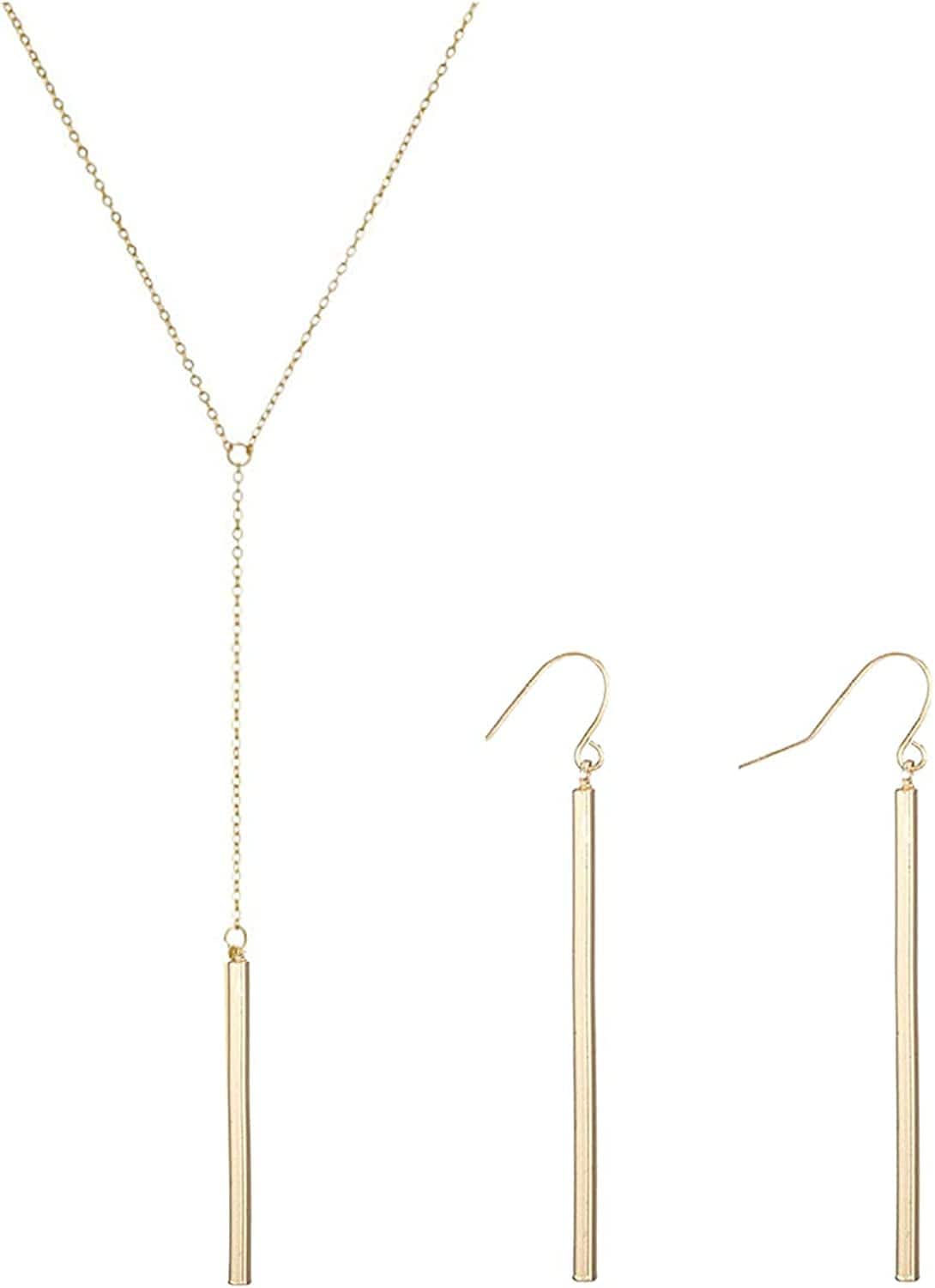 Punk Simple Style Gold/Silver Plated Lightning Long Exaggerated Square Geometric Stick Drop Dangle Earring for Women F-gold-2