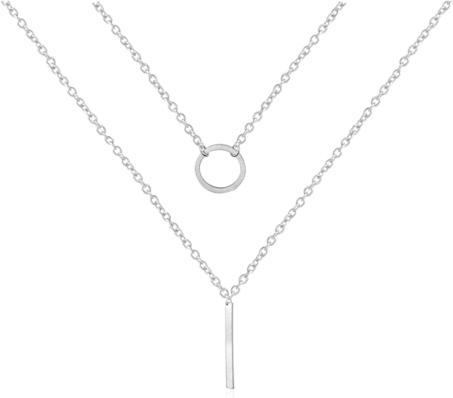 Punk Simple Style Gold/Silver Plated Lightning Long Exaggerated Square Geometric Stick Drop Dangle Earring for Women X-4:silver circle bar necklace