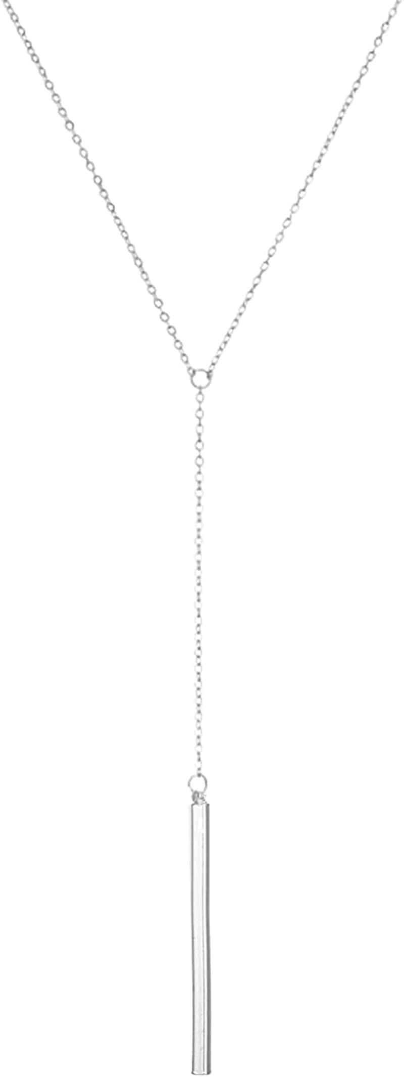 Punk Simple Style Gold/Silver Plated Lightning Long Exaggerated Square Geometric Stick Drop Dangle Earring for Women J-a:silver bar necklace