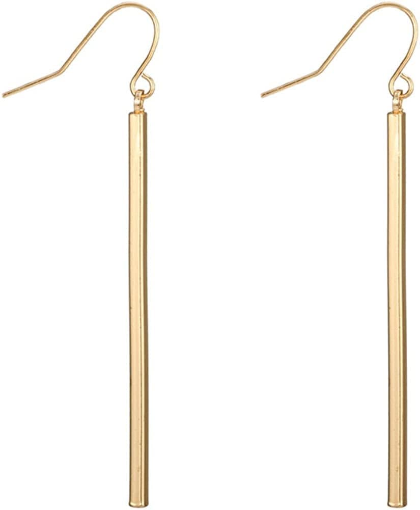 Punk Simple Style Gold/Silver Plated Lightning Long Exaggerated Square Geometric Stick Drop Dangle Earring for Women A-EARRING