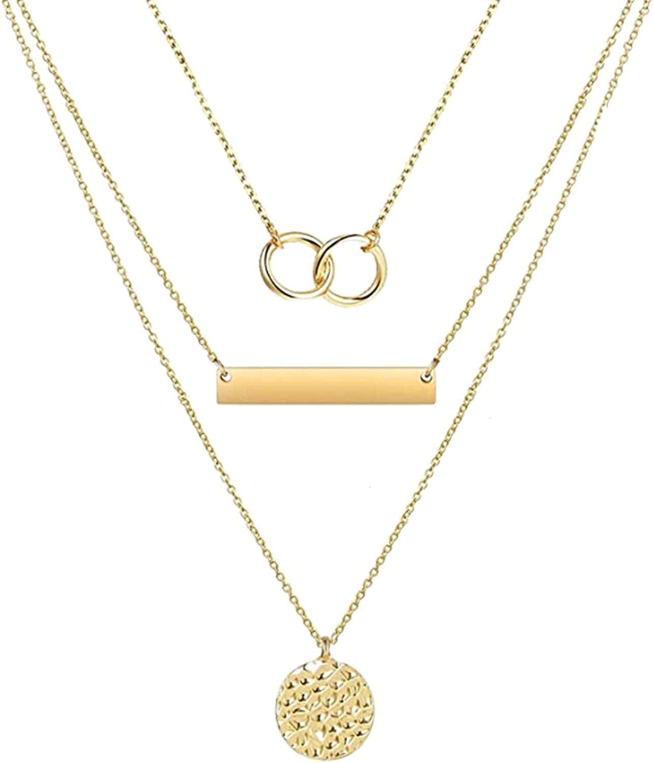 Punk Simple Style Gold/Silver Plated Lightning Long Exaggerated Square Geometric Stick Drop Dangle Earring for Women I-1:gold layered necklace