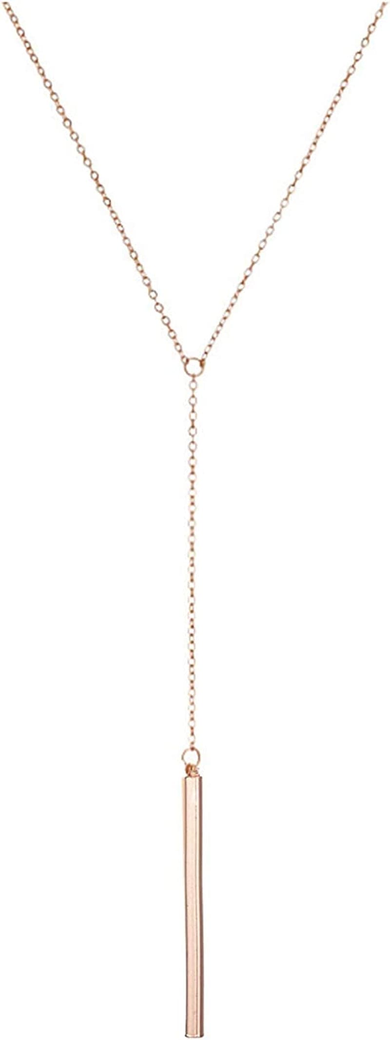 Punk Simple Style Gold/Silver Plated Lightning Long Exaggerated Square Geometric Stick Drop Dangle Earring for Women L-a: rose gold bar necklace