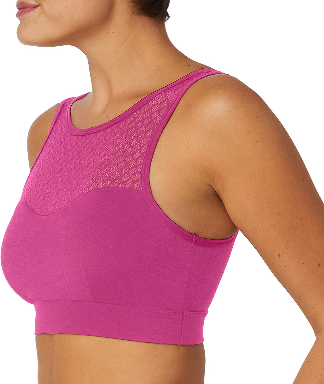Pure Comfort Wireless Bra with High Neck, Pullover Mesh Bra with Removable Cups, Wirefree Bra for Everyday Comfort