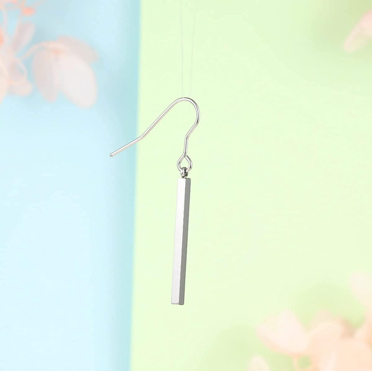 Pure Titanium Vertical Bar Dangle Earrings,Lightweight Drop Earrings Hypoallergenic for Sensitive Ears Women Girls