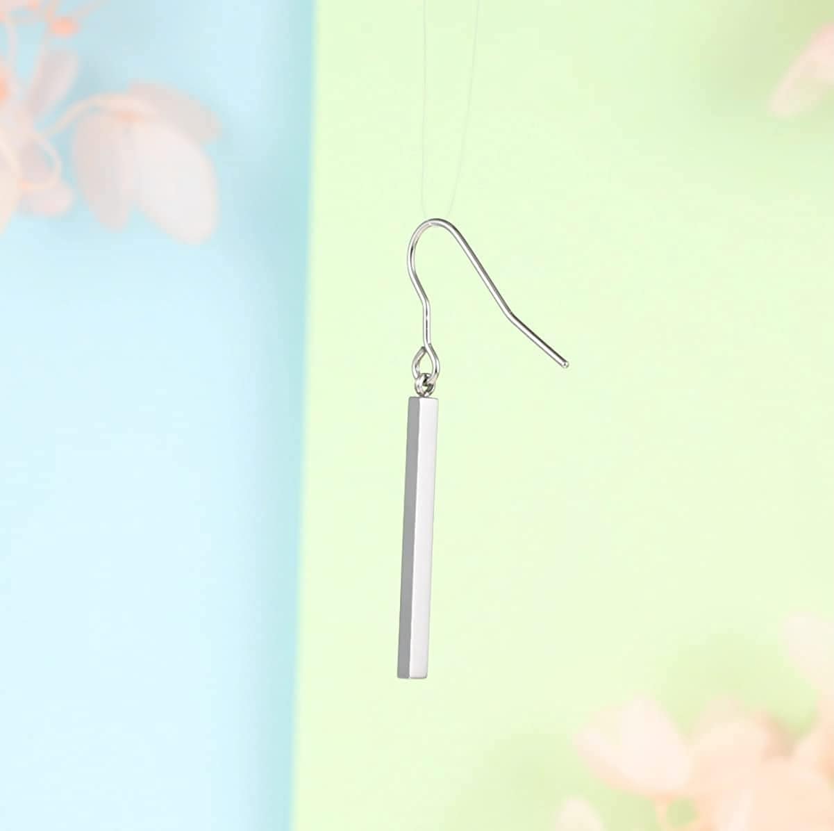Pure Titanium Vertical Bar Dangle Earrings,Lightweight Drop Earrings Hypoallergenic for Sensitive Ears Women Girls