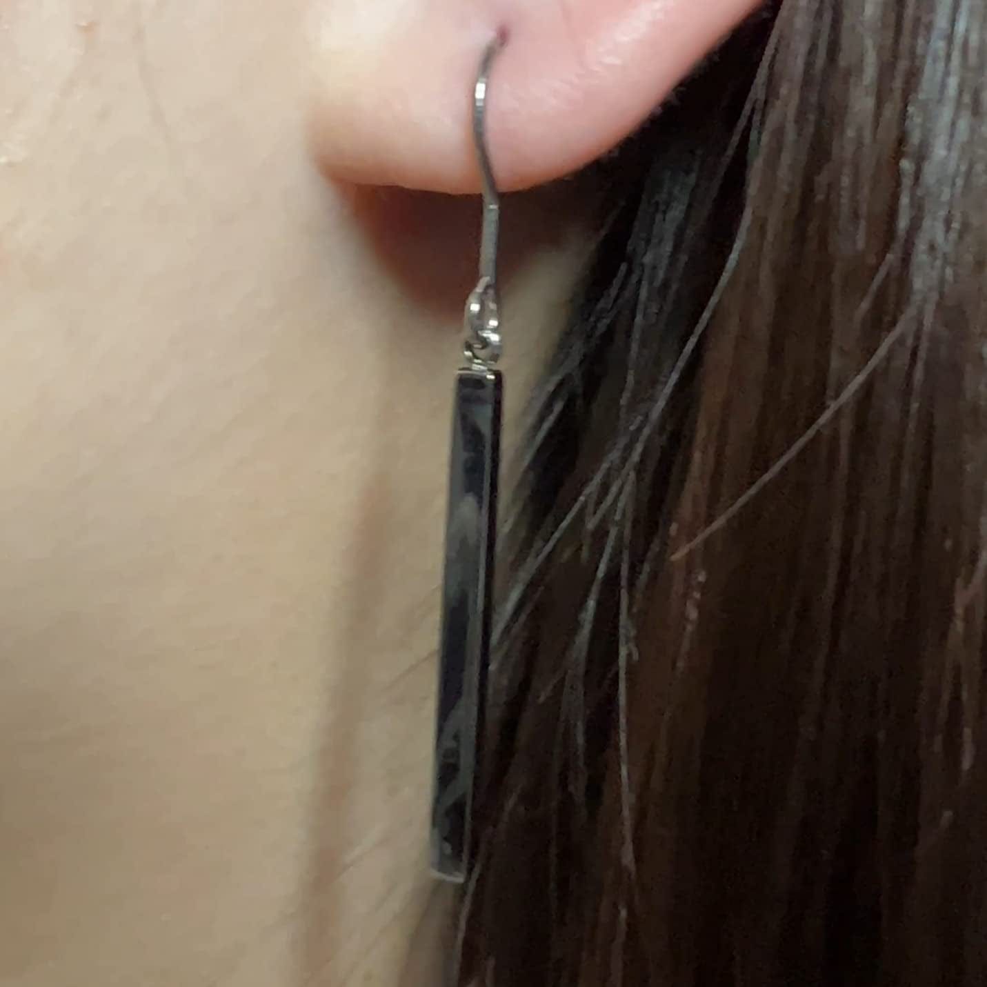 Pure Titanium Vertical Bar Dangle Earrings,Lightweight Drop Earrings Hypoallergenic for Sensitive Ears Women Girls