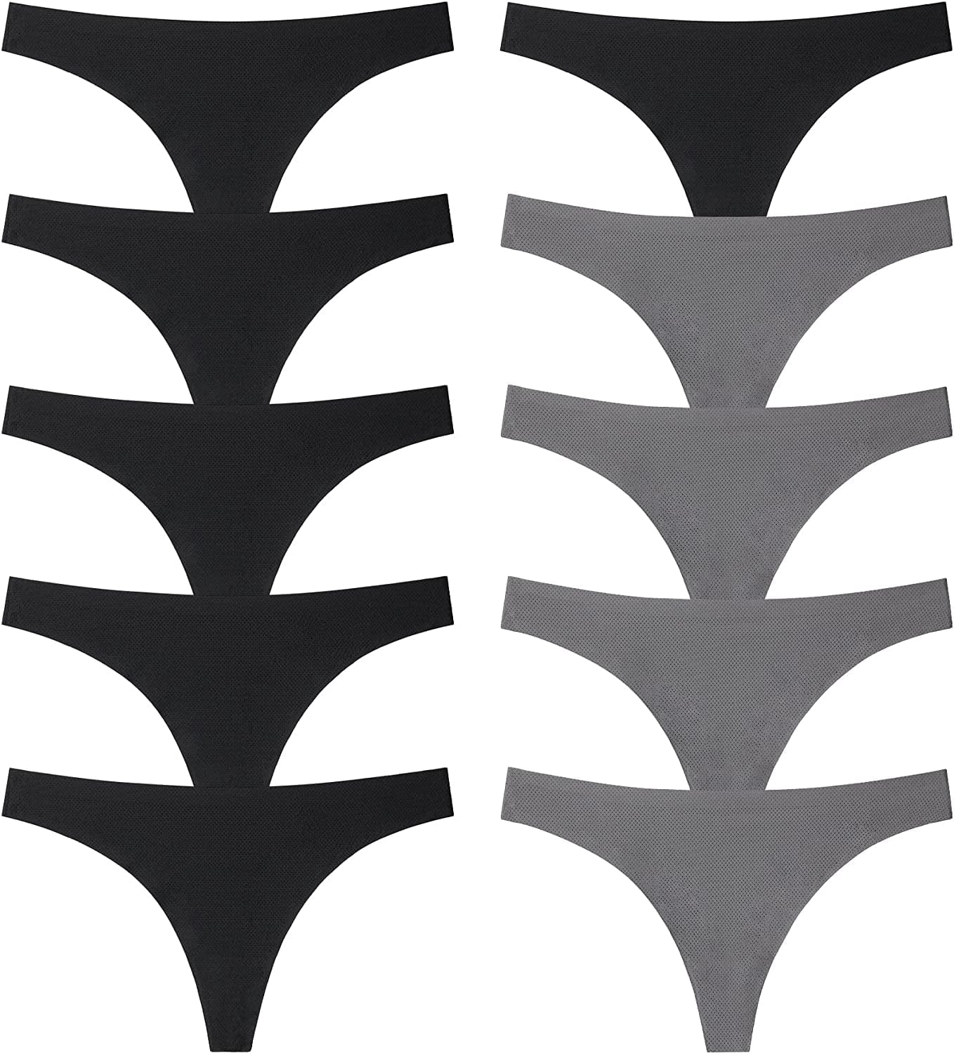 QOVOQ Seamless Thongs for Women ,Breathable Womens Thongs Cotton Thongs for Women No Show Thong Underwear Women Pack Multicoloured H-10pack / Medium