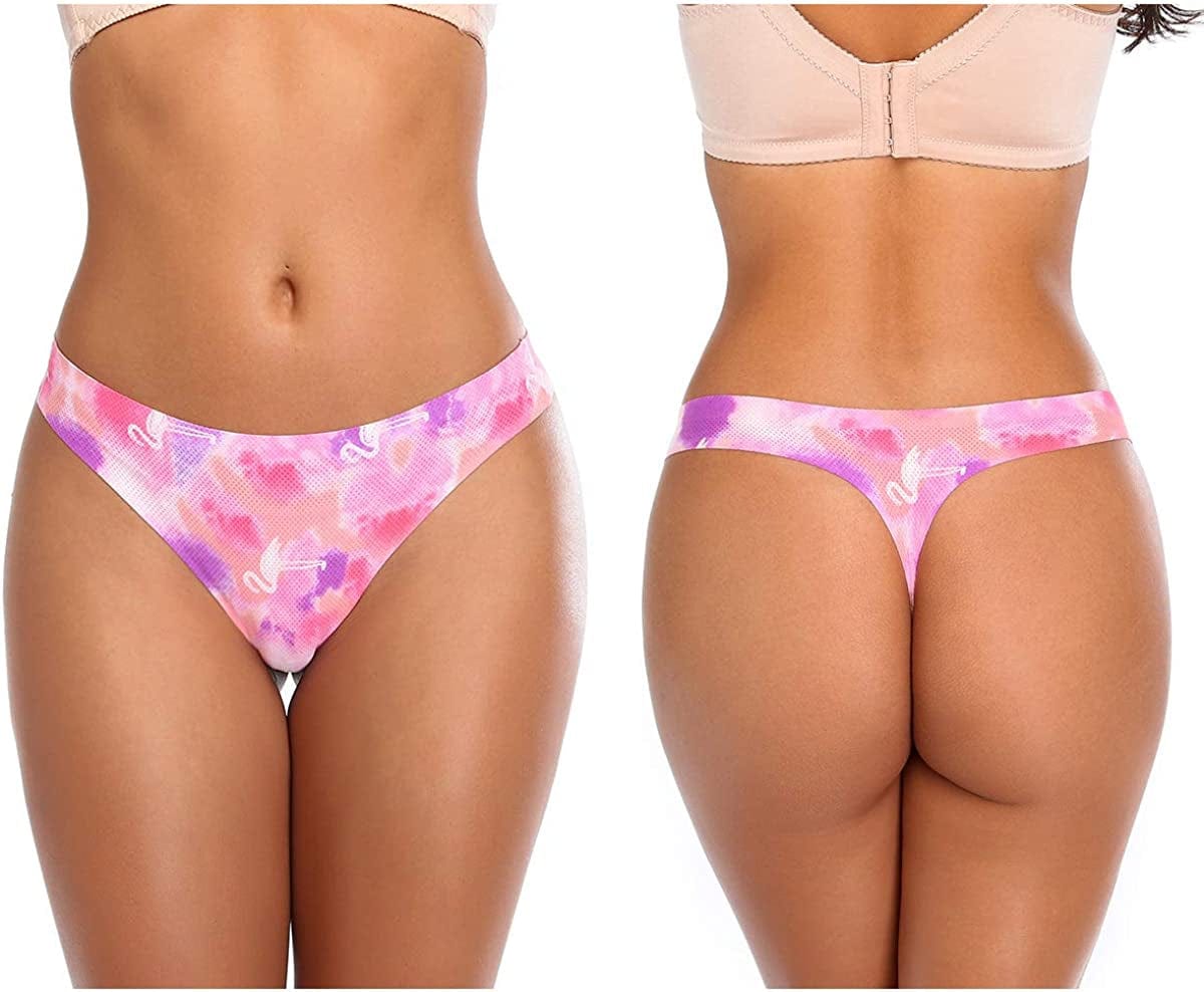 QOVOQ Seamless Thongs for Women ,Breathable Womens Thongs Cotton Thongs for Women No Show Thong Underwear Women Pack