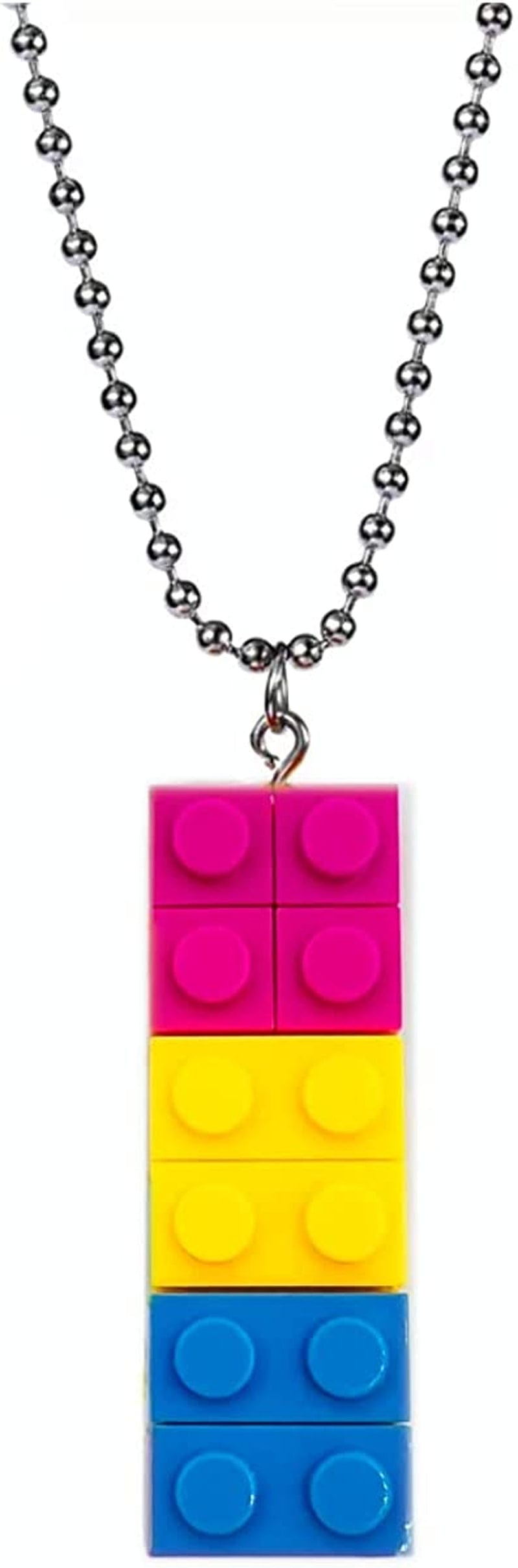 Rainbow Gay Pride Necklace Earrings Bracelet for Men & Women - Unisex Rainbow Jewelry - Plastic Bricks LGBT - Lesbian Gay Bisexual Transgender Jewelry for Men and Women Pansexual Necklace
