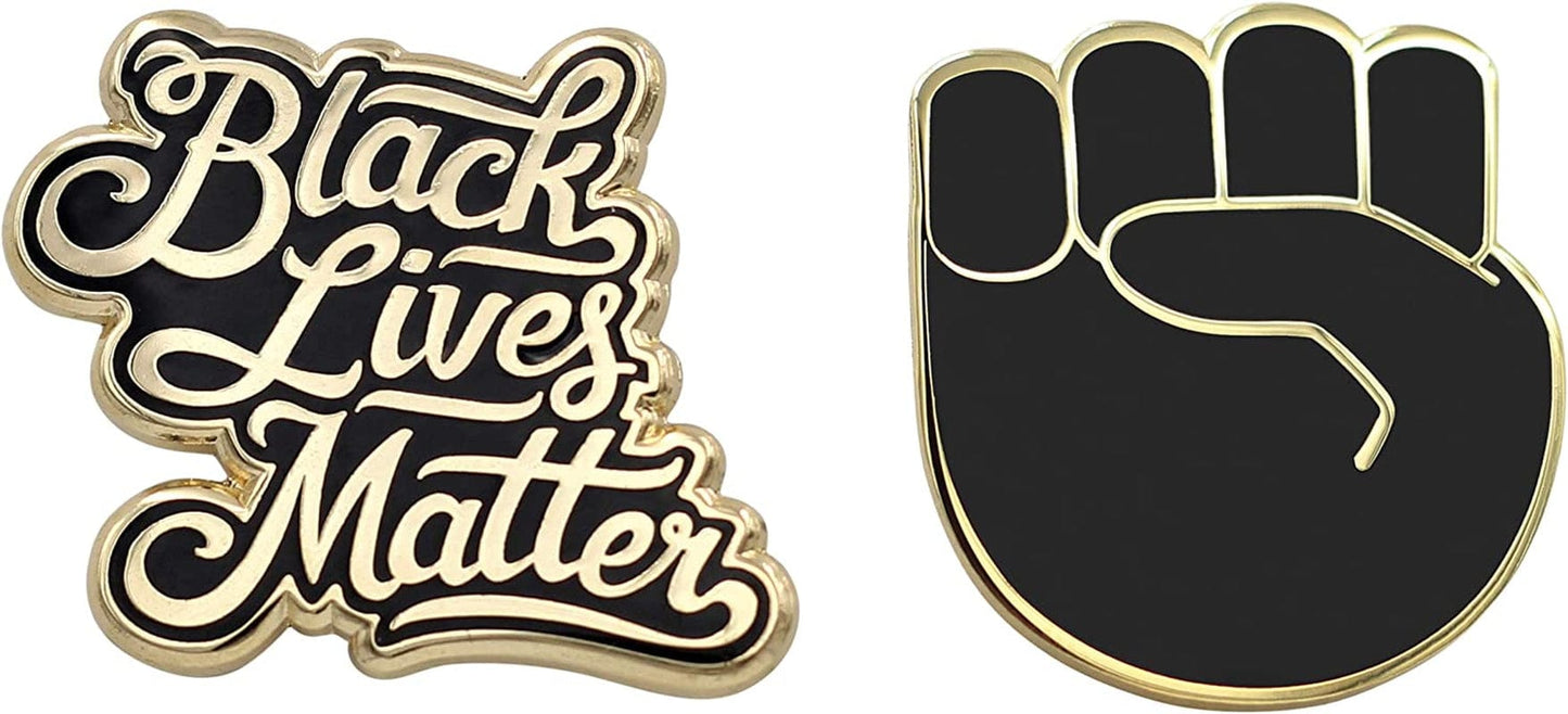 Raised Fist Enamel Pin - Black Lives Matter Lapel Pin - Resist Protest Pin - BLM Pin for Jackets, Backpacks, Bags, Hats & Tops BLM Pin 2 Pack