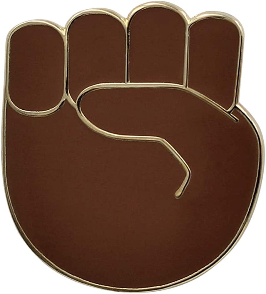 Raised Fist Enamel Pin - Black Lives Matter Lapel Pin - Resist Protest Pin - BLM Pin for Jackets, Backpacks, Bags, Hats & Tops Medium-Dark Skin Tone