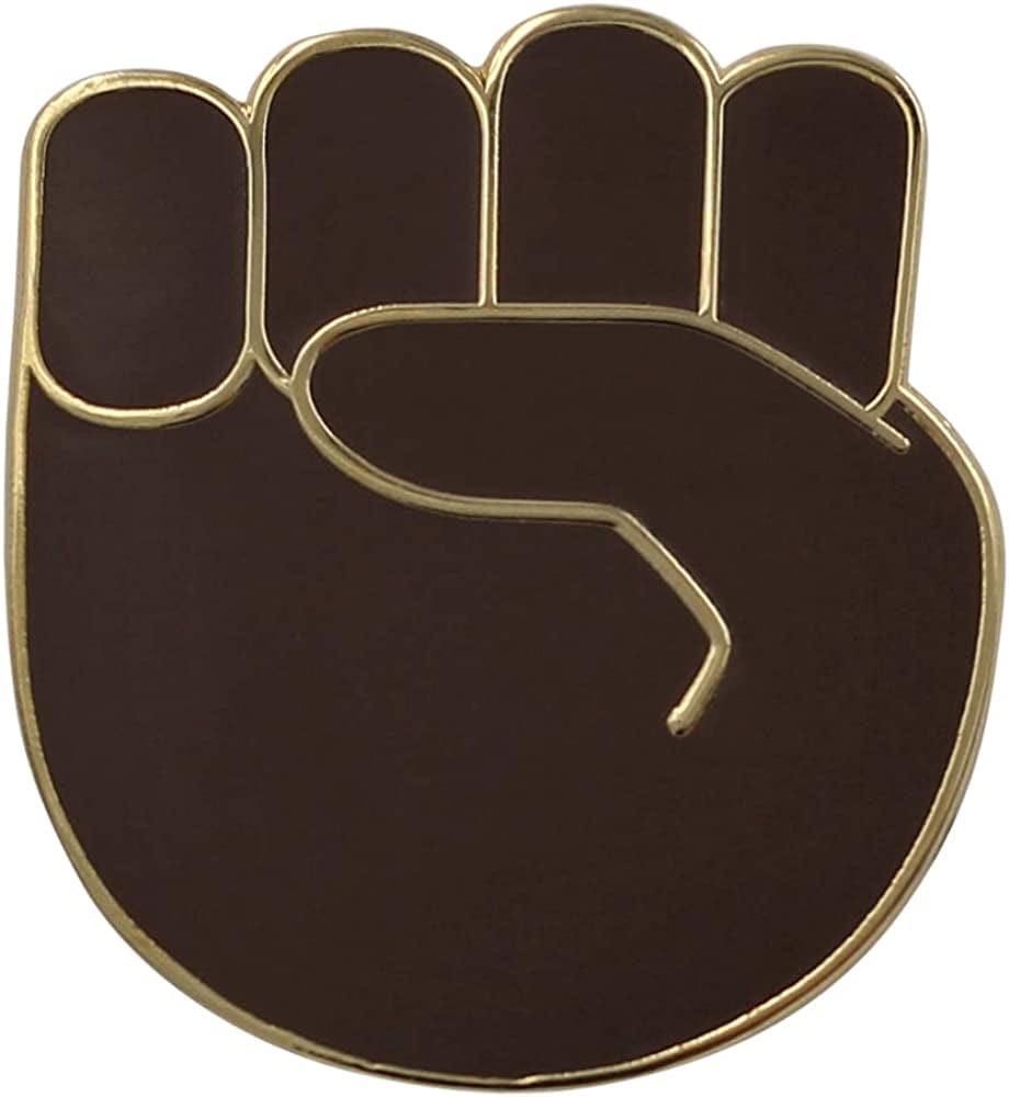 Raised Fist Enamel Pin - Black Lives Matter Lapel Pin - Resist Protest Pin - BLM Pin for Jackets, Backpacks, Bags, Hats & Tops Dark Skin Tone
