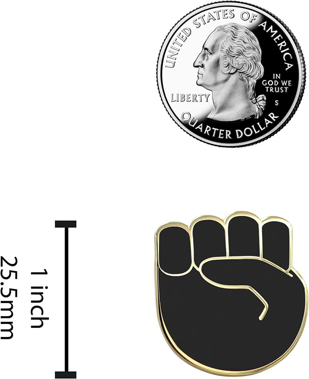 Raised Fist Enamel Pin - Black Lives Matter Lapel Pin - Resist Protest Pin - BLM Pin for Jackets, Backpacks, Bags, Hats & Tops