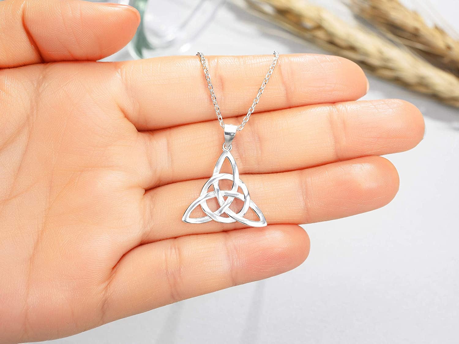 Rarelove Graduation Gifts for Her 2022,College High School Graduation Necklace 925 Sterling Silver Good Luck Irish Celtic Knot Triangle Circle Pendant Necklace Birthday Gift for Women Girls