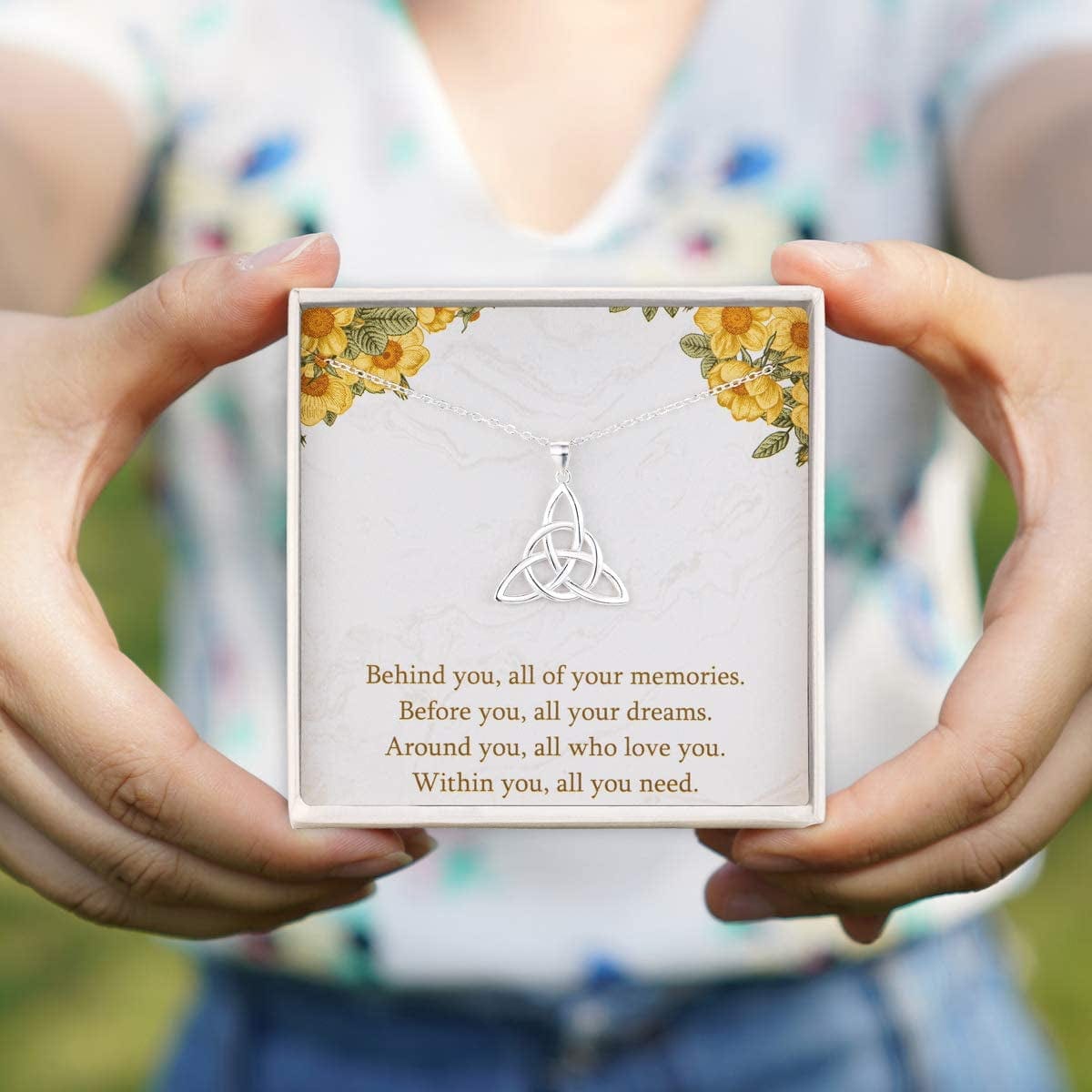 Rarelove Graduation Gifts for Her 2022,College High School Graduation Necklace 925 Sterling Silver Good Luck Irish Celtic Knot Triangle Circle Pendant Necklace Birthday Gift for Women Girls