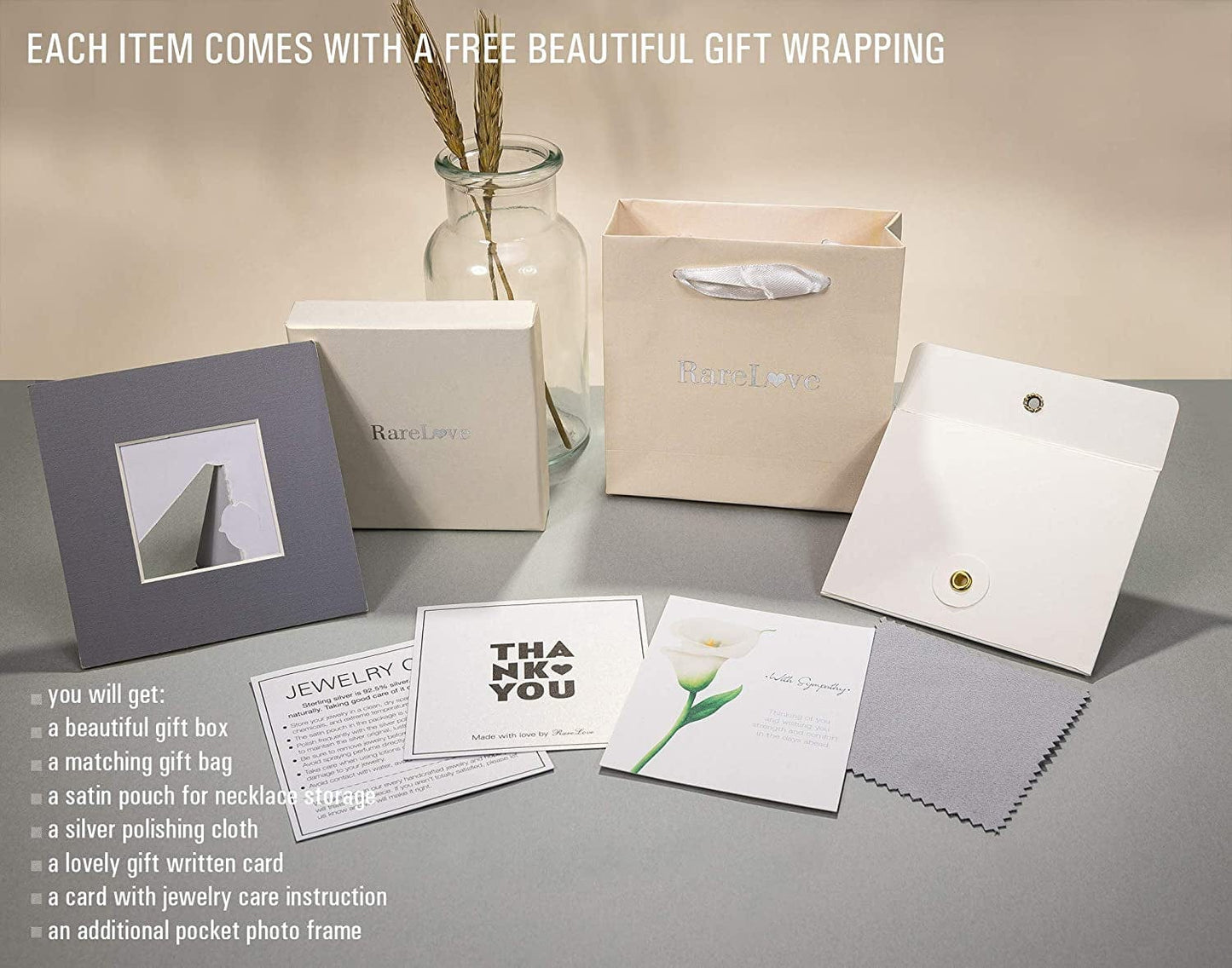 Rarelove Sympathy Gifts for Loss of Father,Bereavement Condolence Gifts,Remembrance Gifts,925 Sterling Silver Angel Wing Heart Pendant Necklace,Sorry for Your Loss Gift Memorial Gifts