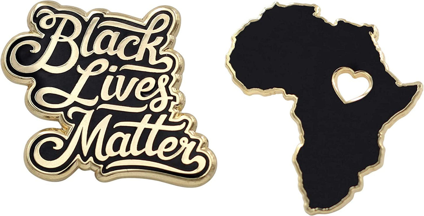 REAL SIC Africa Pin - Wakanda Forever, BLM, & Black Panther Enamel Pin Black Lives Matter + Africa