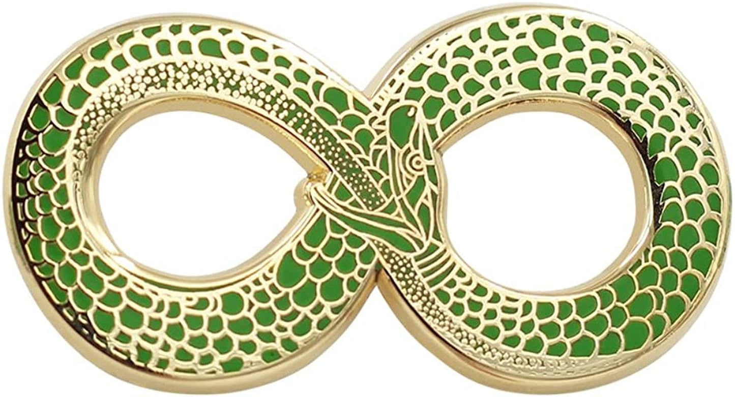 REAL SIC Ouroboros Enamel Pin - Gold Snake Pin - Halloween/Occult/Witch/Alchemy/Tarot Lapel Pin for Jackets, Backpacks, Bags, Hats & Tops Green