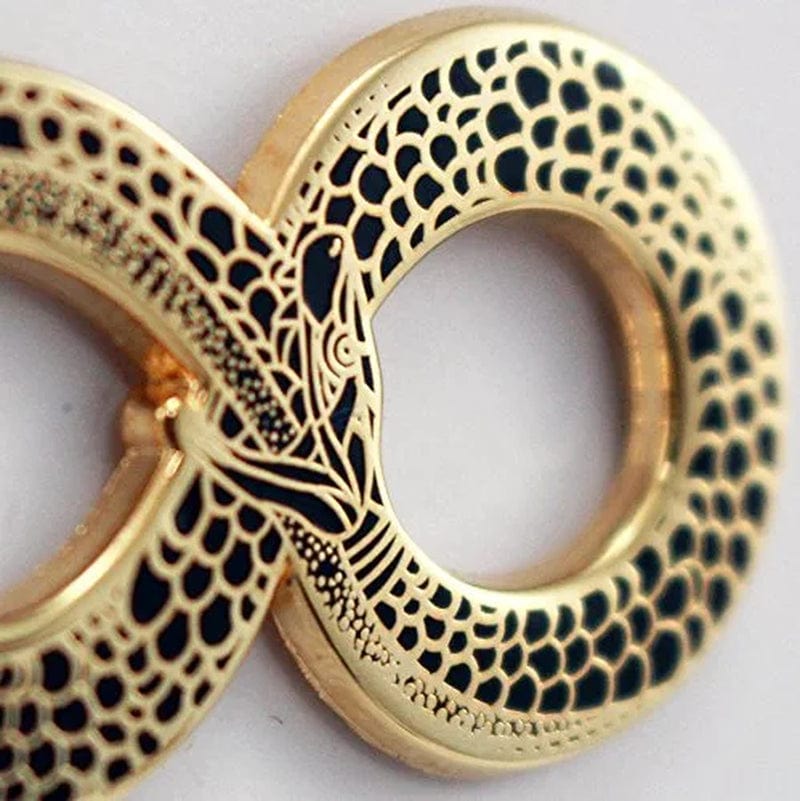 REAL SIC Ouroboros Enamel Pin - Gold Snake Pin - Halloween/Occult/Witch/Alchemy/Tarot Lapel Pin for Jackets, Backpacks, Bags, Hats & Tops