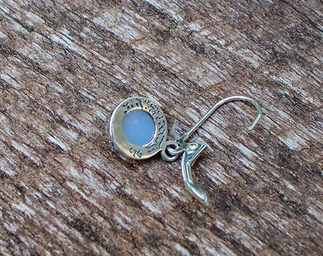 Recycled Vintage White 1960'S Cold Cream Bottle Sterling Silver Botanical Leverback Earrings